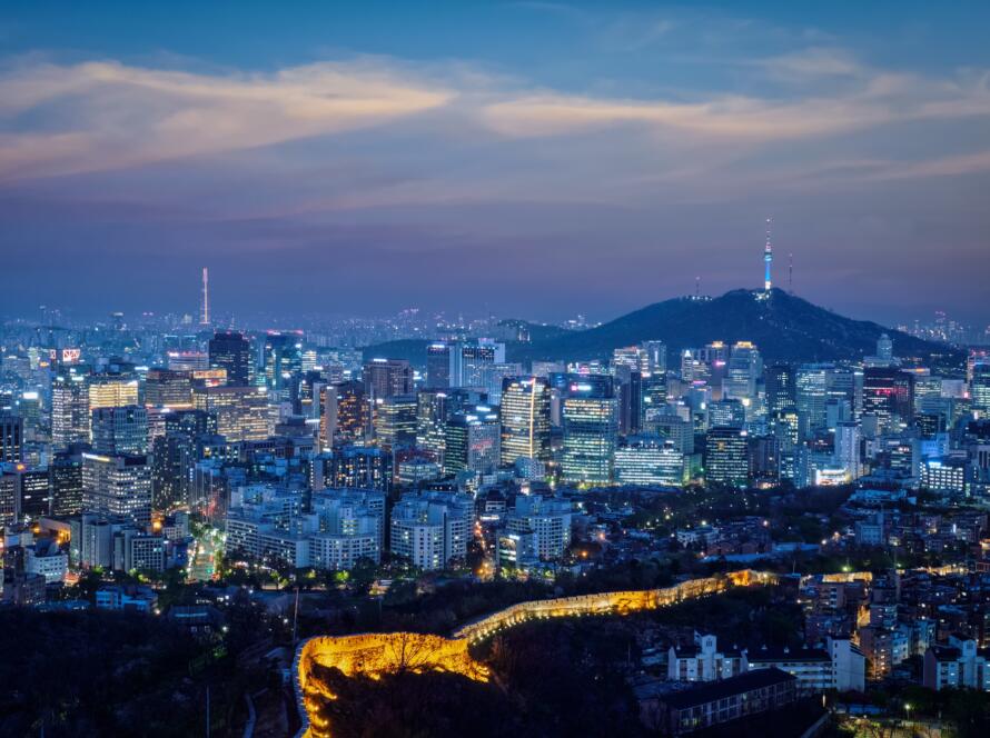 韩国首尔夜景。